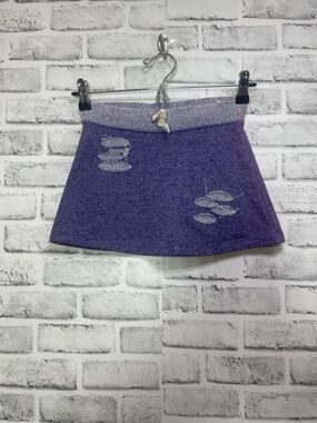 Flowers by Zoe Purple French Terry Cloth Distressed Girls Skirt Medium